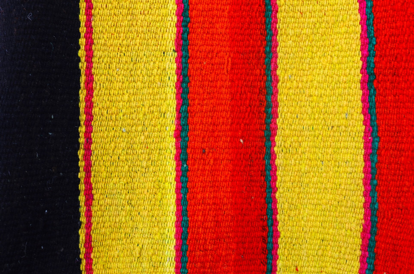 Orange, Yellow and Black striped handmade carpet